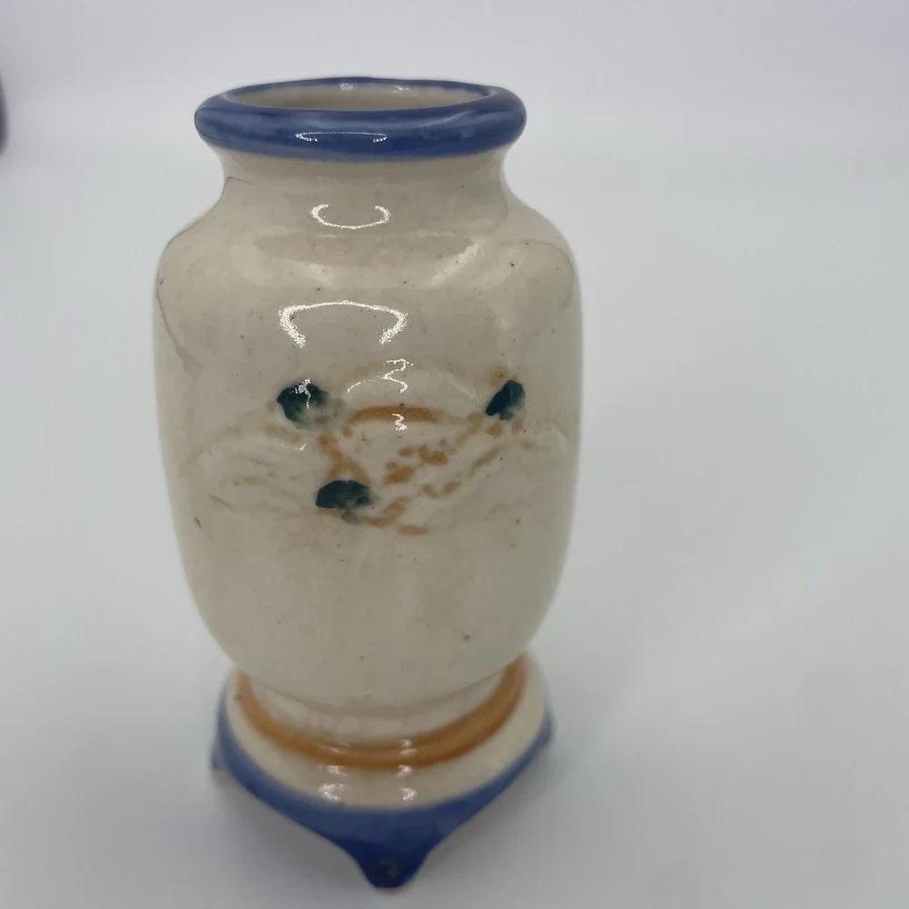 Japanese Miniature Bud Vase Hand Painted Porcelain 3.75